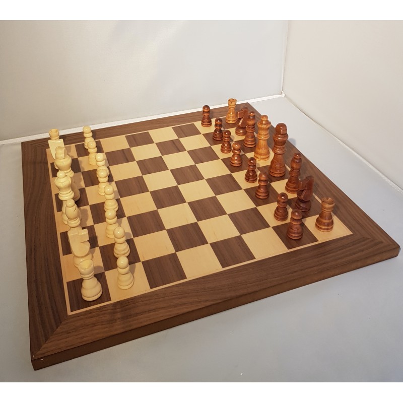 Jeu d’échecs bois marqueterie 40 cm Jeu d’échecs bois marqueterie 40 cm