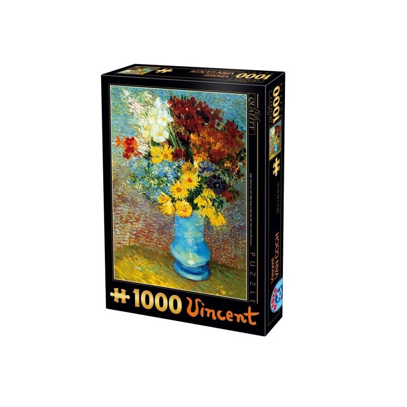 Puzzle 1000 pièces : Van Gogh, Fleurs au Vase Bleu