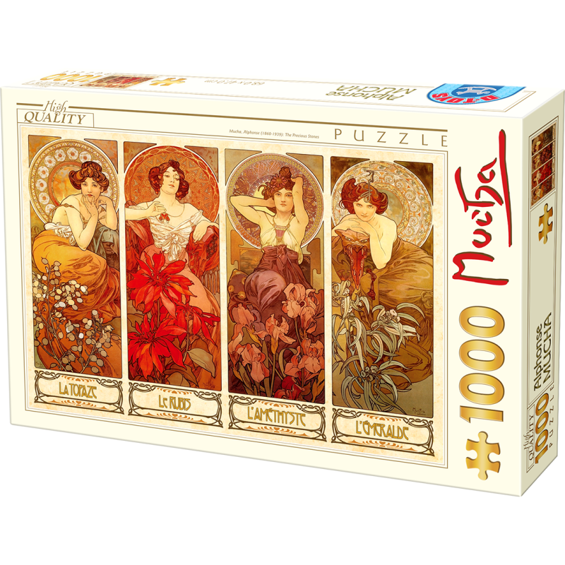 Puzzle 1000 pièces : Mucha - Precious Stone Puzzle 1000 pièces : Mucha - Precious Stone