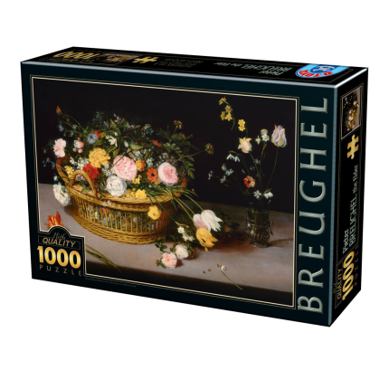Puzzle 1000 pièces : Brueghel, Fleurs dans la Panière 