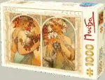 Puzzle 1000 pièces : Mucha - Fruit/Fleur