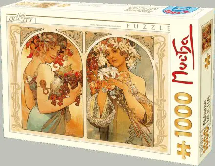 Puzzle 1000 pièces : Mucha - Fruit/Fleur