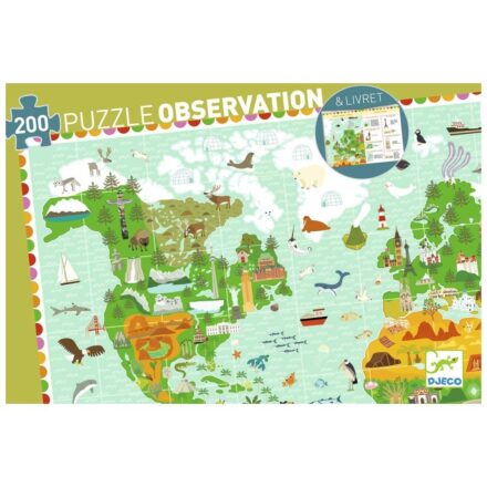 Puzzle observation - tour du monde 200 pcs +livre