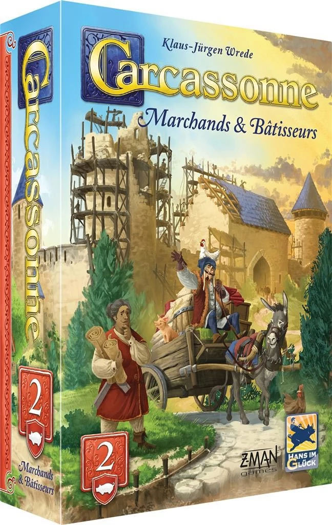 Boîte jeu Carcassonne Marchands Bâtisseurs château médiéval