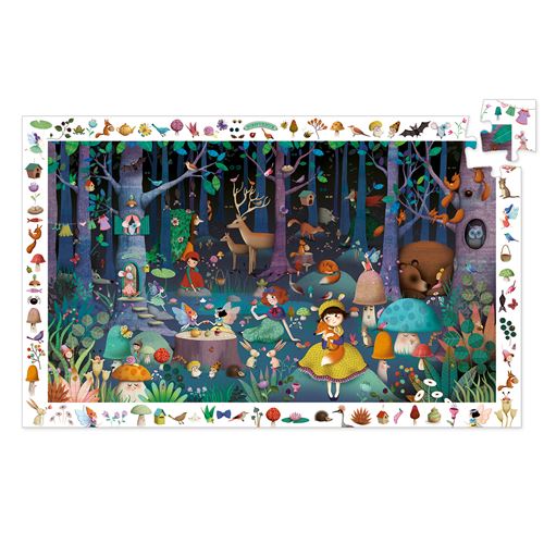 puzzle observation forêt enchantée 100 pcs Puzzle recherche et trouve forêt enchantée avec animaux