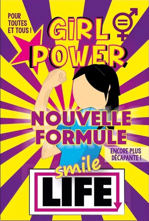 Affiche Girl Power avec femme poing levé couleurs vives