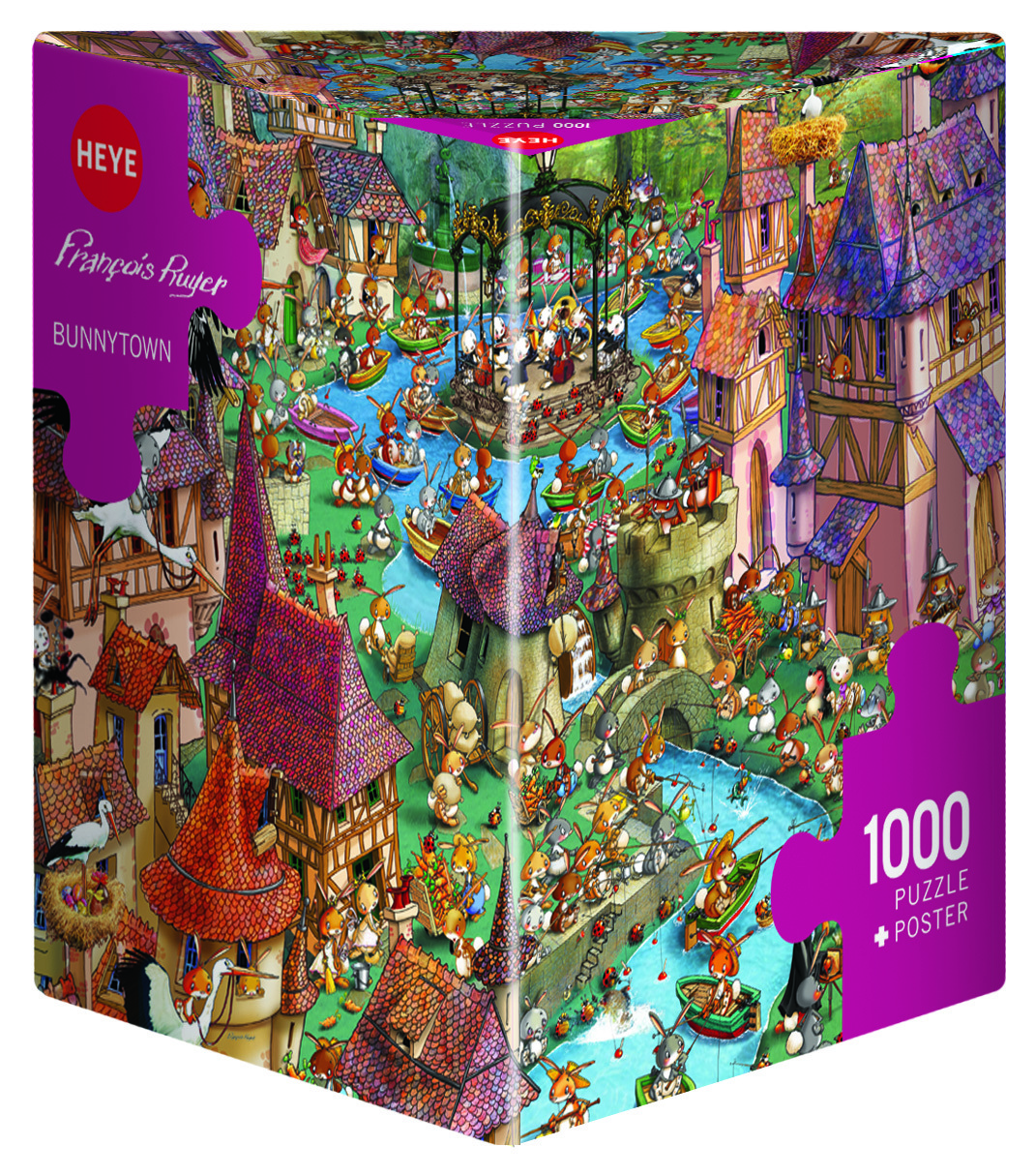 KV&H Verlag Bunny Town Puzzle Von Ruyer – 1000 Teile, 70x50 Cm, Mit Poster, FSC-zertifiziert, Ab 12 Jahren