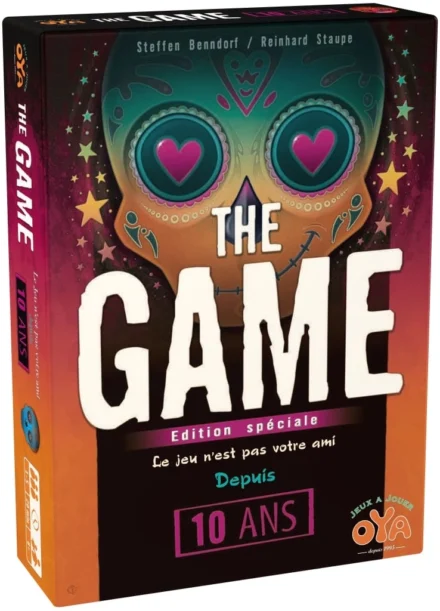 Boîte jeu de société The Game édition spéciale avec mascotte colorée