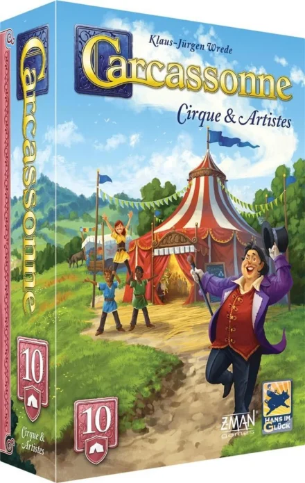 Boîte jeu Carcassonne Cirque Artistes cirque coloré