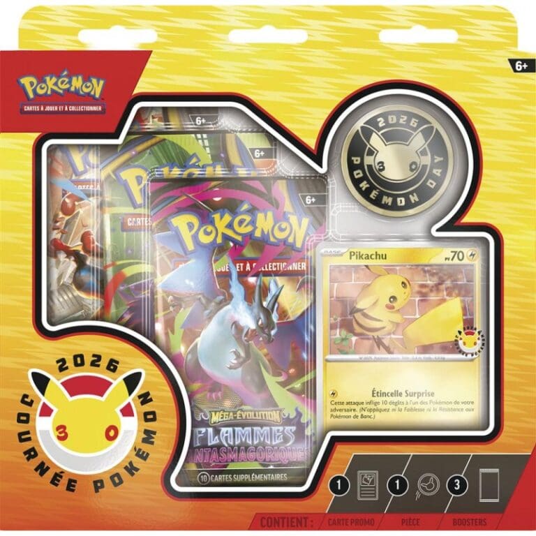 Coffret Pokémon 2026 Pikachu avec booster et carte promo