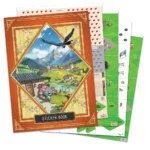 ffnfc0aw767.webp Livre d'autocollants avec illustrations alpines colorées et paysages ruraux