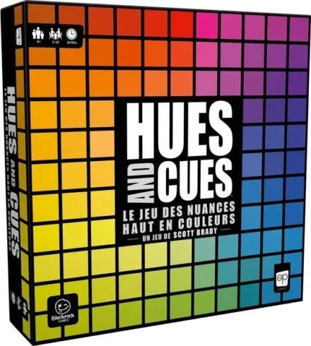 Boîte du jeu Hues and Cues colorée