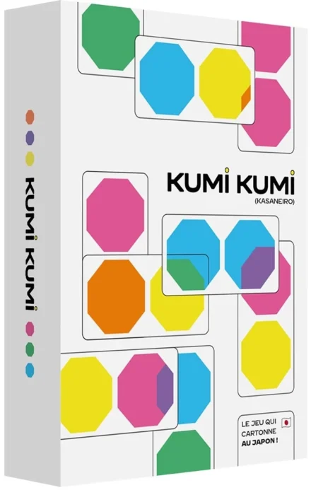 Boîte du jeu Kumi Kumi avec hexagones colorés