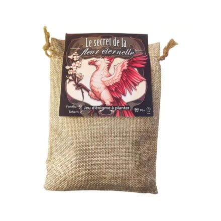 Sac en toile de jute, jeu d’énigme Fleur éternelle