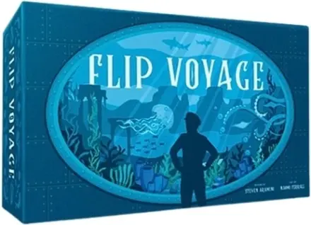 Boîte bleue du jeu de société Flip Voyage